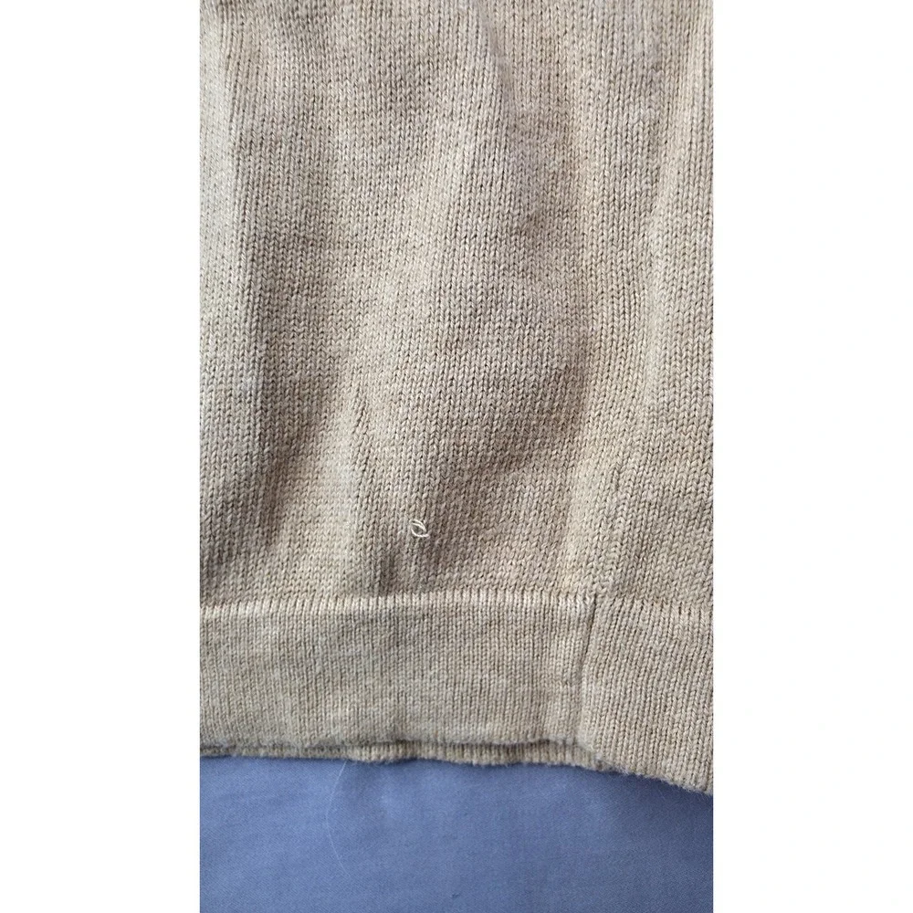 IZOD Men's Full-Zip Argyle Sweater – Size XL – Tan/Beige – 100% Cotton